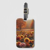 Herbstbäume/Feld mit Mäuse Gepäckanhänger (Vorderseite Vertikal)