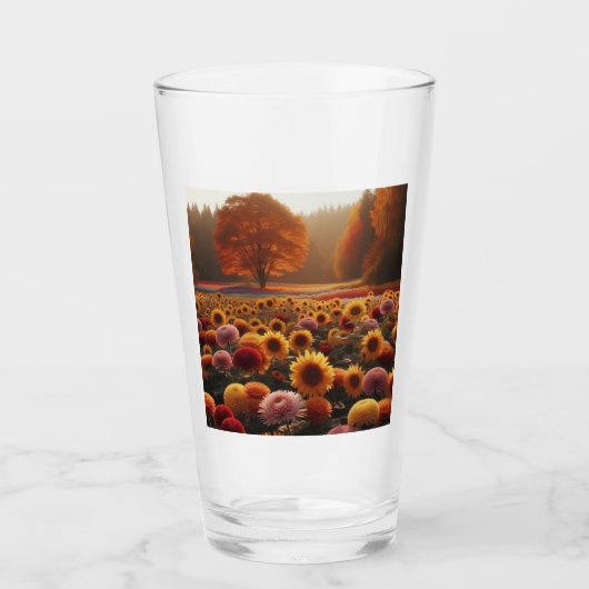 Herbstbäume/Feld mit Mäuse Glas (Vorderseite)