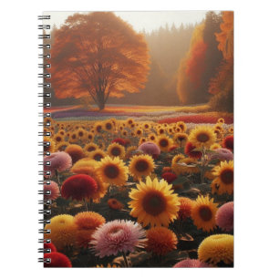 Herbstbäume/Feld mit Mäuse Notizblock