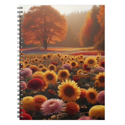 Herbstbäume/Feld mit Mäuse Notizblock (Vorderseite)