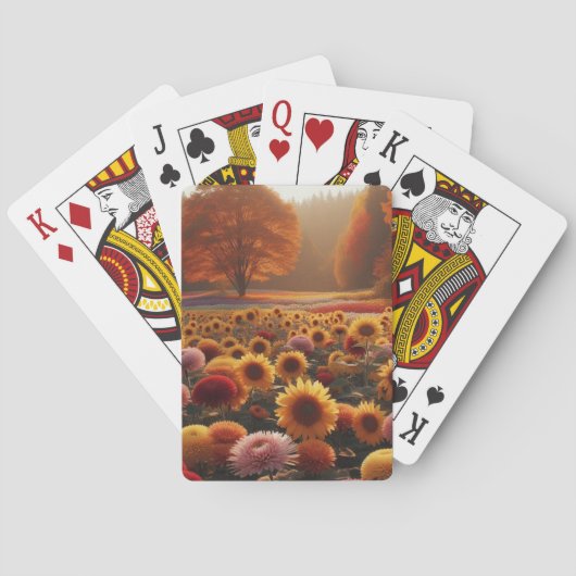 Herbstbäume/Feld mit Mäuse Spielkarten (Rückseite)