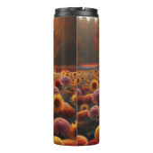 Herbstbäume/Feld mit Mäuse Thermosbecher (Rückseite)