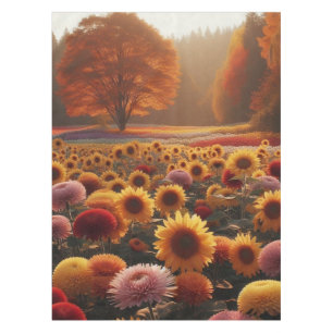 Herbstbäume/Feld mit Mäuse Tischdecke
