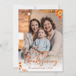 Herbstbäume frohes Erntedankfest   Familienfoto Feiertagskarte