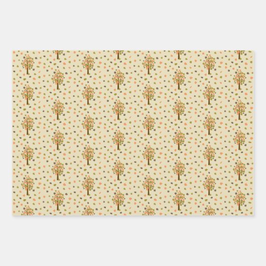 Herbstbäume Geschenkpapier Set (Vorderseite 2)