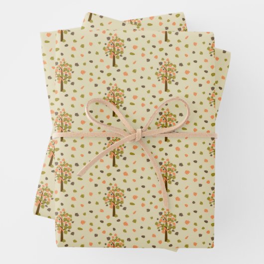 Herbstbäume Geschenkpapier Set (Beispiel)