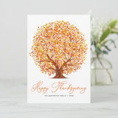 Herbstbäume glücklich Danksagungskarte Feiertagskarte (Stehend Vorderseite)