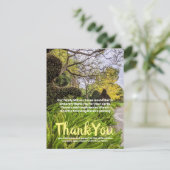 Herbstbäume Grüngelbe Natur Danke Karte (Stehend Vorderseite)