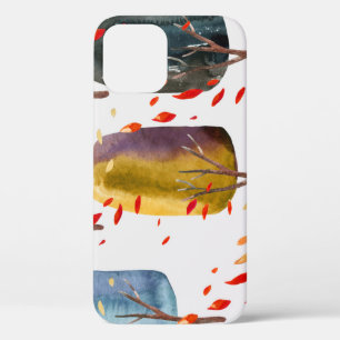 Herbstbäume: Handgemalte Wasserfarbe Nahtlos Case-Mate iPhone Hülle
