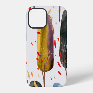 Herbstbäume: Handgemalte Wasserfarbe Nahtlos iPhone 12 Hülle