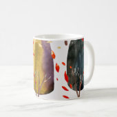 Herbstbäume: Handgemalte Wasserfarbe Nahtlos Kaffeetasse (VorderseiteRechts)