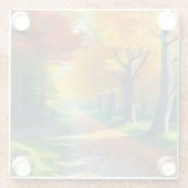 Herbstbäume im Wald- Glasuntersetzer (Rückseite)