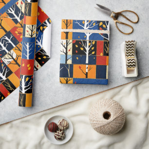 Herbstbäume lassen Farben Geschenkpapier
