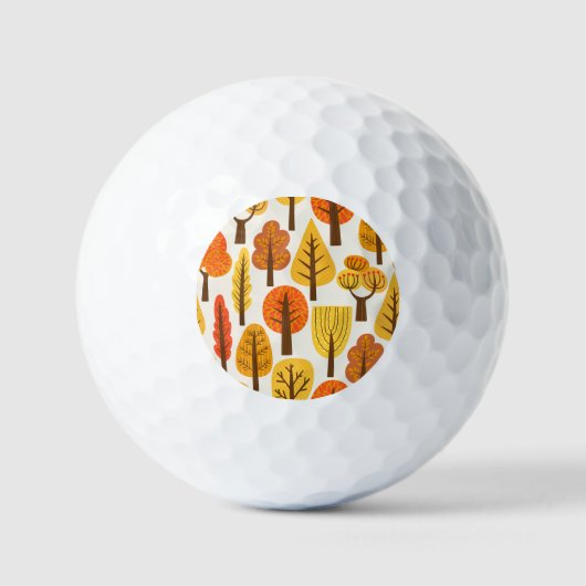 Herbstbäume, nahtloses Muster. Golfball (Vorderseite)
