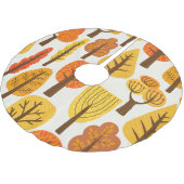 Herbstbäume, nahtloses Muster. Polyester Weihnachtsbaumdecke (Schrägansicht)