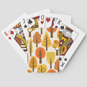 Herbstbäume, nahtloses Muster. Spielkarten