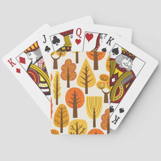 Herbstbäume, nahtloses Muster. Spielkarten (Rückseite)