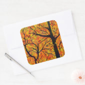 Herbstbäume Quadratischer Aufkleber (Umschlag)