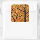 Herbstbäume Quadratischer Aufkleber (Tasche)
