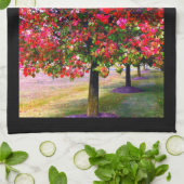 Herbstbäume rosa Blätter impressionistische Bäume Geschirrtuch (Gefaltet)