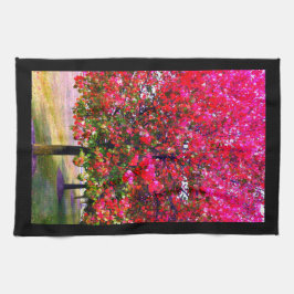 Herbstbäume rosa Blätter impressionistische Bäume Geschirrtuch