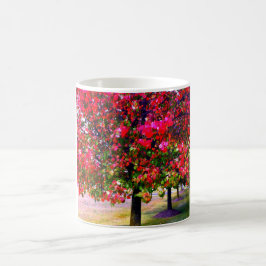 Herbstbäume rosa Blätter impressionistische Bäume Kaffeetasse