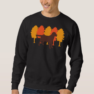 Herbstbäume Schokolade Labrador-Silhouette Sweatshirt