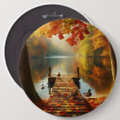 Herbstbäume & See mit Enten Button (Vorne & Hinten)