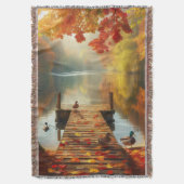 Herbstbäume & See mit Enten Decke (Vorderseite Vertikal)
