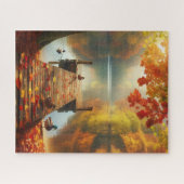 Herbstbäume & See mit Enten Puzzle (Horizontal)