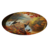 Herbstbäume & See mit Enten Schneidebrett (Ecke)