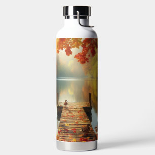 Herbstbäume & See mit Enten Trinkflasche