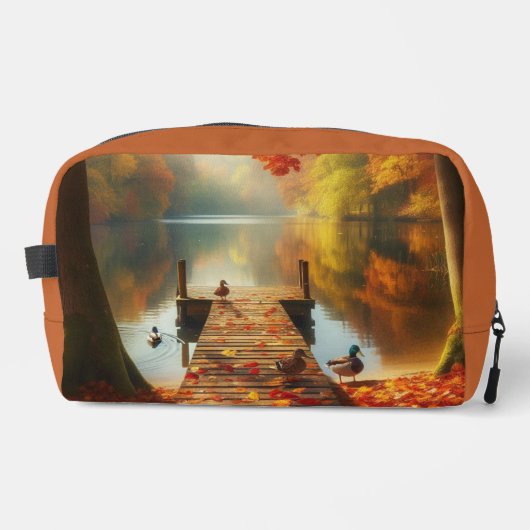 Herbstbäume & See mit Enten Waschbeutel (Vorderseite)