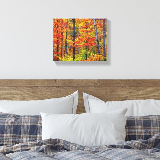 Herbstbäume umsprengt Canvas Leinwanddruck (Insitu (Schlafzimmer))