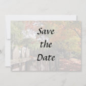 Herbstbäume und Lattenzaun Save The Date (Rückseite)