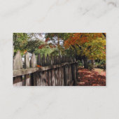 Herbstbäume und Picketzaun Visitenkarte (Rückseite)
