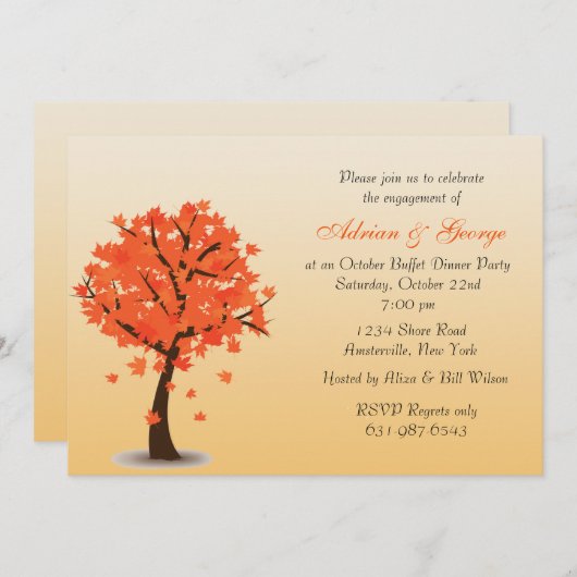 Herbstbaumeinladung Einladung (Vorne/Hinten)