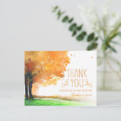 Herbstbaumen fallen dank Matching PostCard Postkarte (Stehend Vorderseite)