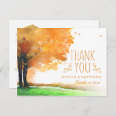 Herbstbaumen fallen dank Matching PostCard Postkarte (Vorne/Hinten)