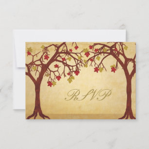 Herbstbaumen RSVP-Antwortkarte für Hochzeiten RSVP Karte