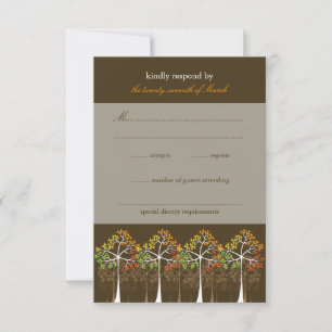 Herbstbaumen Wald Moderne Hochzeit im Herbst RSVP- RSVP Karte