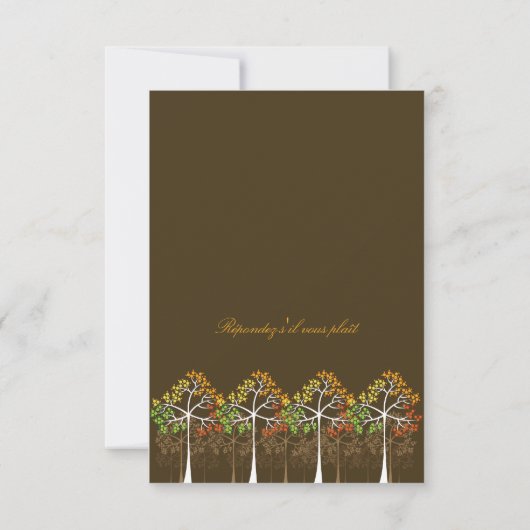 Herbstbaumen Wald Moderne Hochzeit im Herbst RSVP- RSVP Karte (Rückseite)