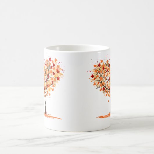 Herbstbaumherz, Tasse, Herbstblätter Kaffeetasse (Mittel)