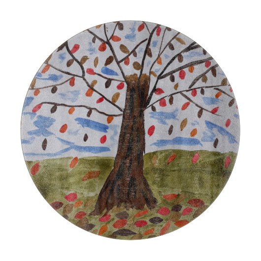 Herbstbaumholzbrett Schneidebrett (Vorderseite)