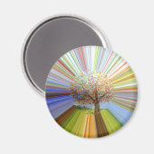 Herbstbaummalerei mehrfarbig gestreift magnet (Vorderseite/Rückseite)