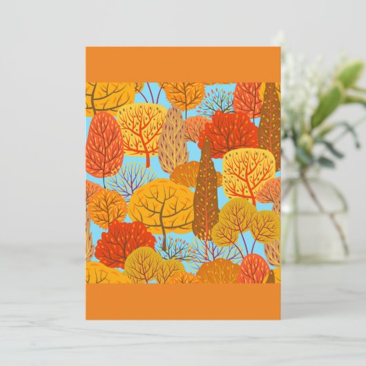 Herbstbaummuster Fallfolien Einladung (Stehend Vorderseite)