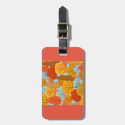 Herbstbaummuster Fallfolien Gepäckanhänger (Vorderseite vertikal)