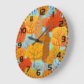 Herbstbaummuster Fallfolien Große Wanduhr (Winkel)