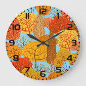 Herbstbaummuster Fallfolien Große Wanduhr (Vorderseite)
