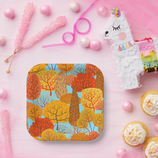 Herbstbaummuster Fallfolien Pappteller (Party)